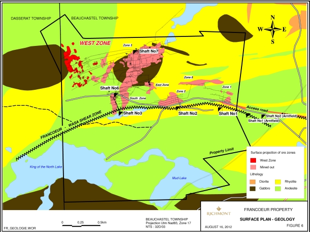 Francoeur Mine Property Surface Geological Plan