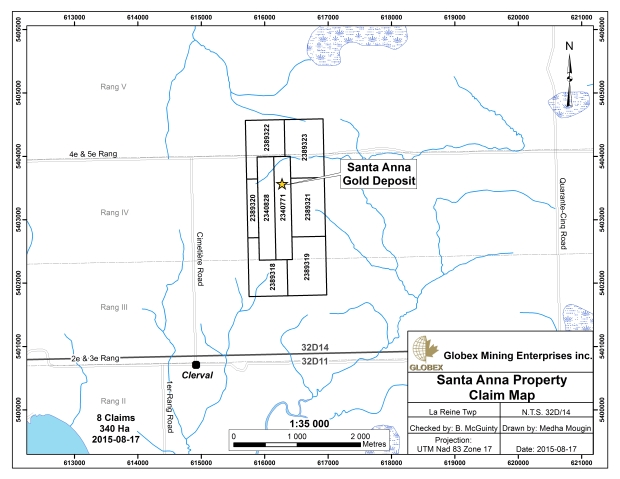 Santa Anna Claim Map august 2015