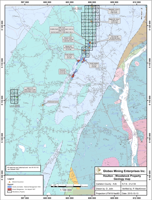 Houlton Woodstock Geology Map 2016